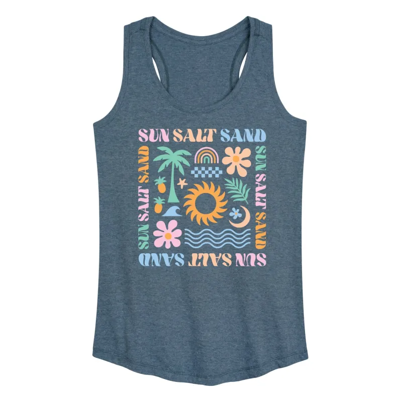 Instant Message - Sun Salt Sand Icons - Women's Racerback Tank Top sold by Zulily