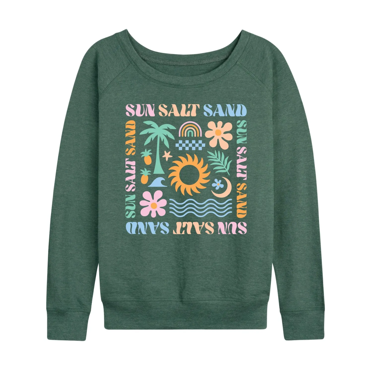 Instant Message - Sun Salt Sand Icons - Women's Lightweight French Terry Long Sleeve Shirt sold by Zulily product image thumbnail 3