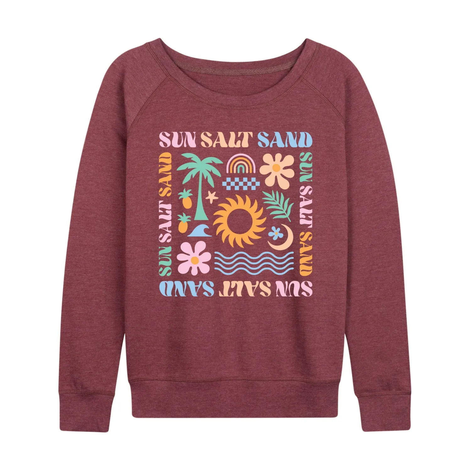 Instant Message - Sun Salt Sand Icons - Women's Lightweight French Terry Long Sleeve Shirt sold by Zulily product image thumbnail 4
