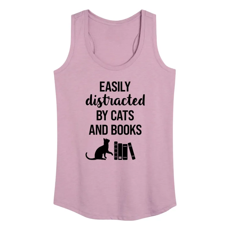 Instant Message - Easily Distracted Cats Books - Women's Racerback Tank Top sold by Zulily