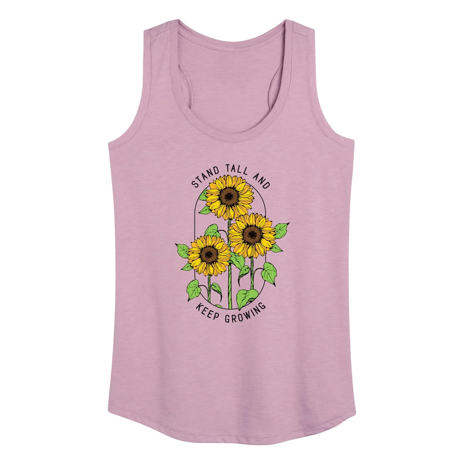Instant Message - Inspirational - Stand Tall & Keep Growing - Sunflower - Women's Racerback Tank Top sold by Zulily product image thumbnail 3