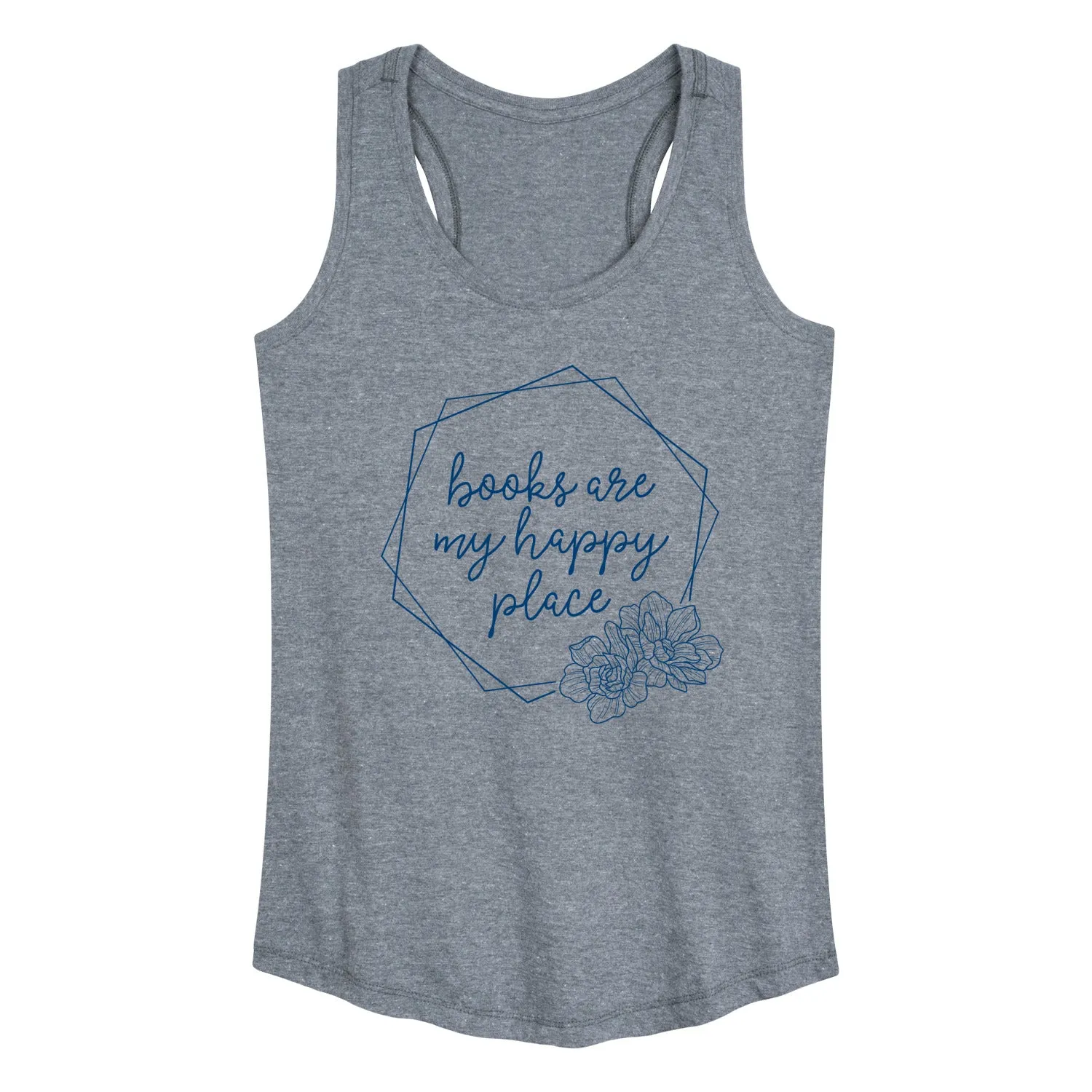 Instant Message - Books Are My Happy Place - Women's Racerback Tank Top sold by Zulily product image thumbnail 2