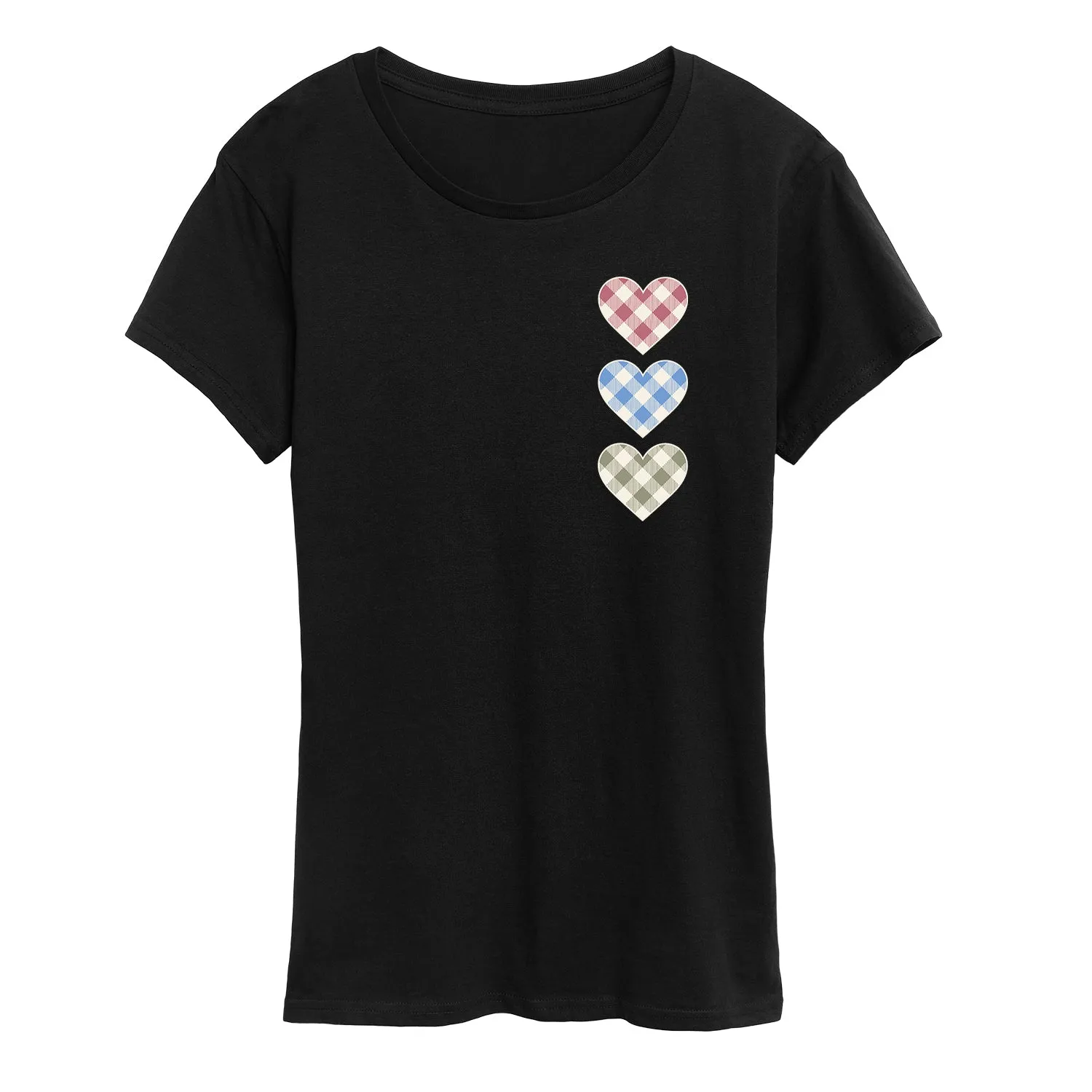 Instant Message - Gingham Hearts - Women's Short Sleeve Graphic T-Shirt sold by Zulily product image thumbnail 2