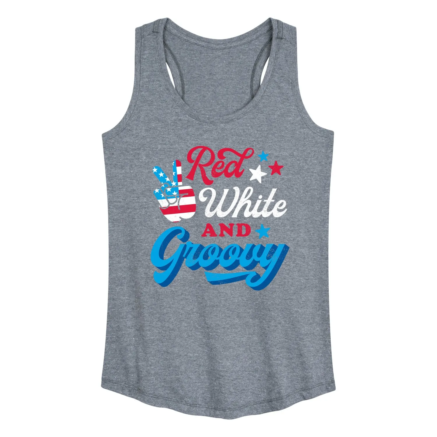 Instant Message - Red White And Groovy - Women's Racerback Tank Top sold by Zulily