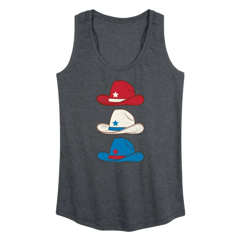 Instant Message - Red White Blue Cowboy Hat - Women's Racerback Tank Top made by Zulily