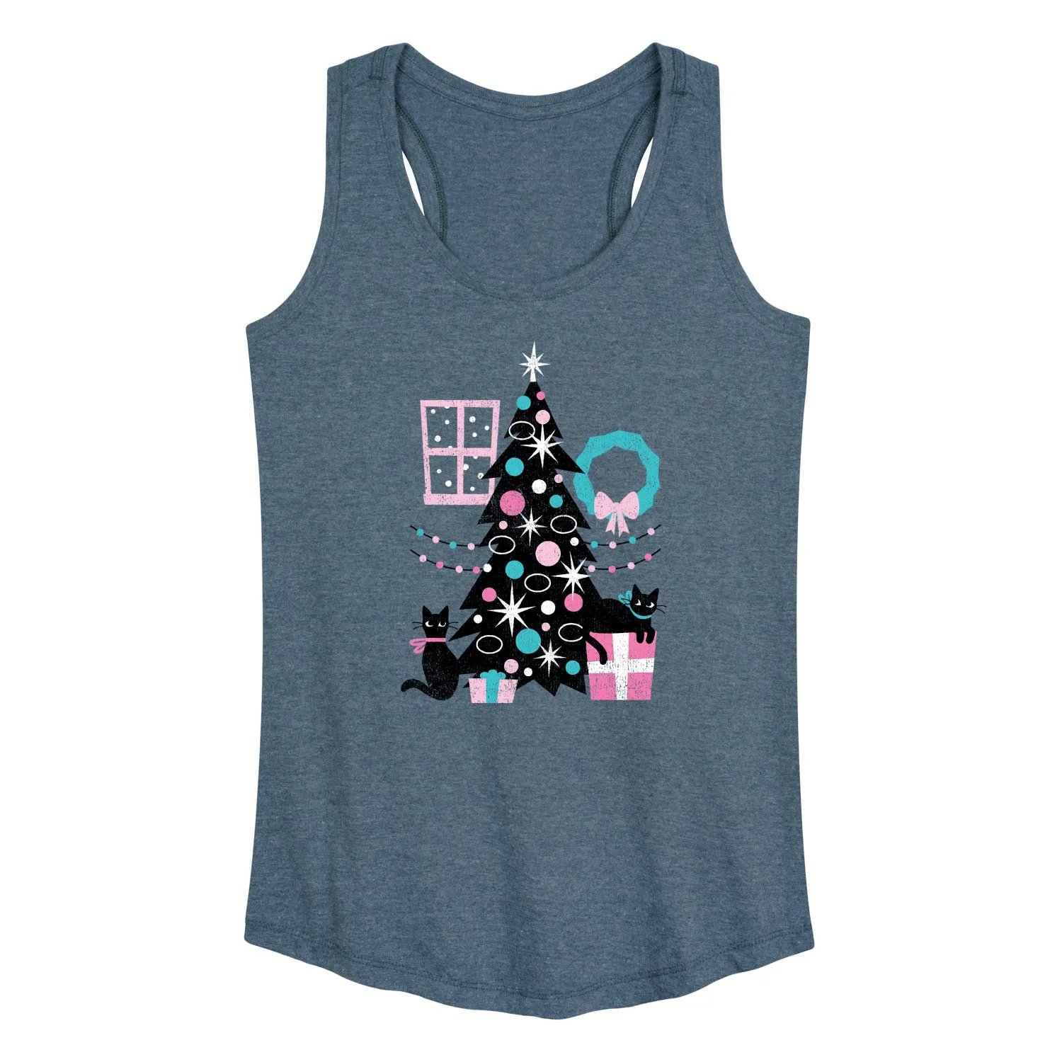 Instant Message - Christmas - Cats, Tree, & Décor - Women's Racerback Tank Top sold by Zulily