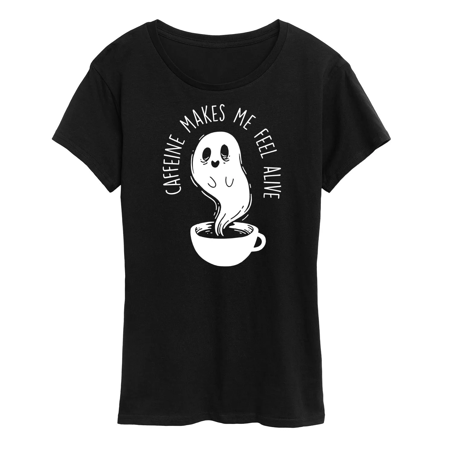 Instant Message - Caffeine Makes Me Feel Alive - Women's Short Sleeve Graphic T-Shirt sold by Zulily