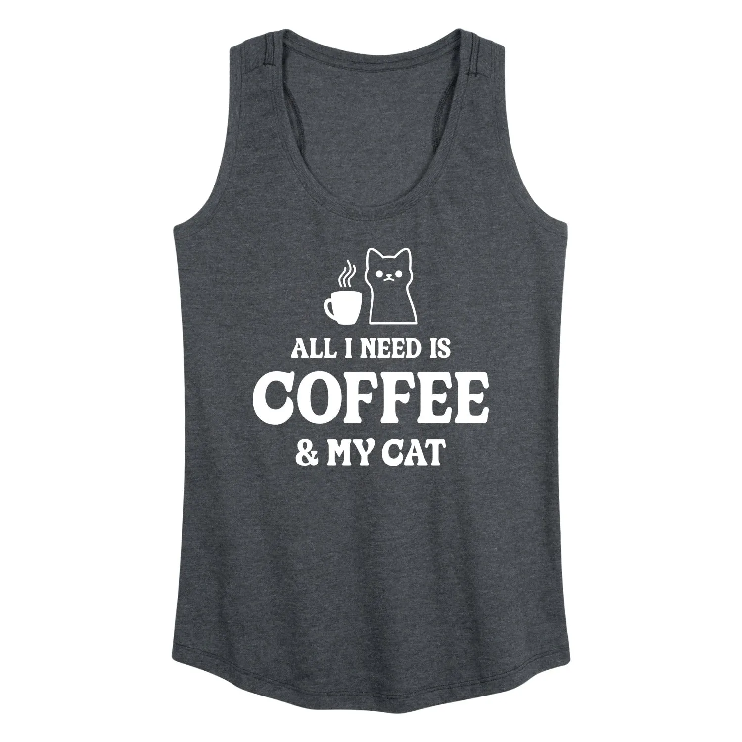 Instant Message - All I Need Coffee Cat - Women's Racerback Tank Top sold by Zulily product image thumbnail 2