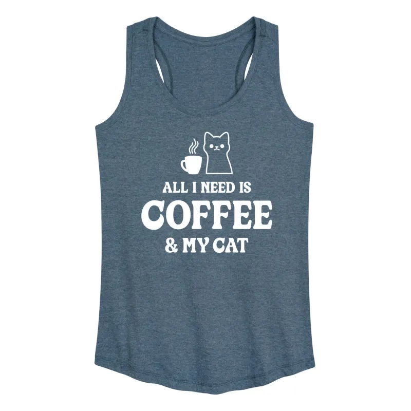 Instant Message - All I Need Coffee Cat - Women's Racerback Tank Top sold by Zulily