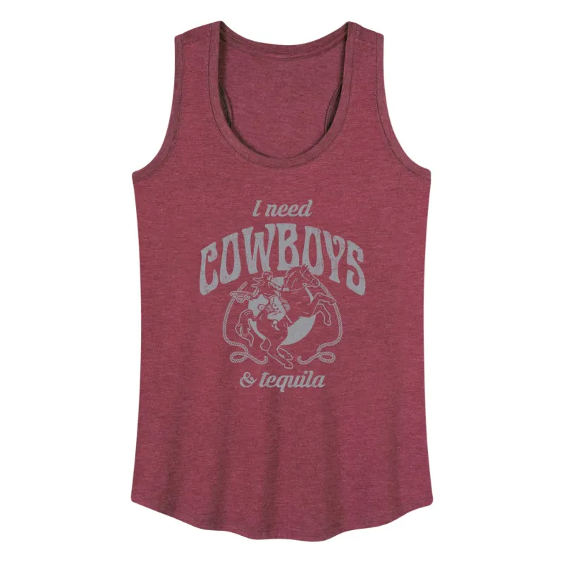Instant Message - I Need Cowboys And Tequila - Women's Racerback Tank Top made by Zulily