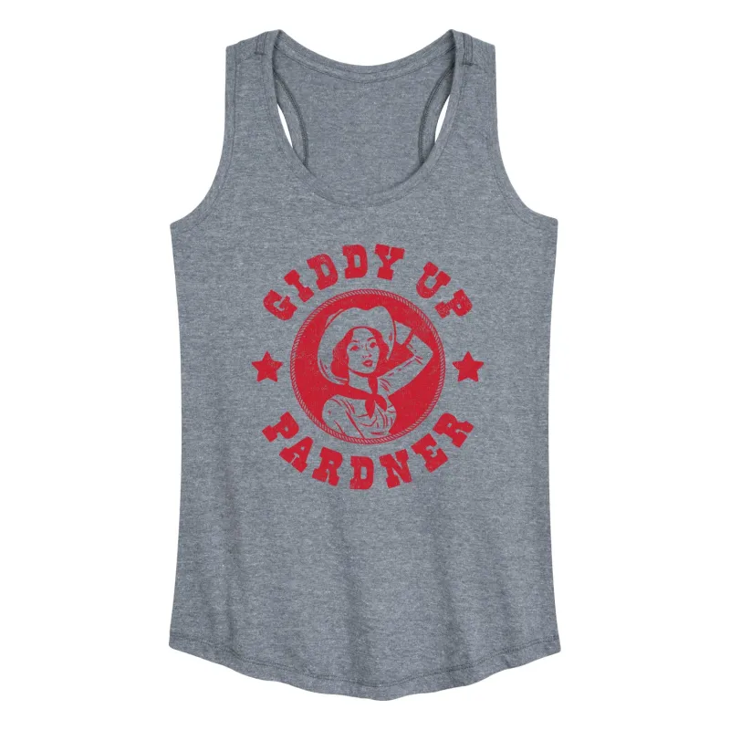 Instant Message - Giddy Up Pardner - Women's Racerback Tank Top made by Zulily