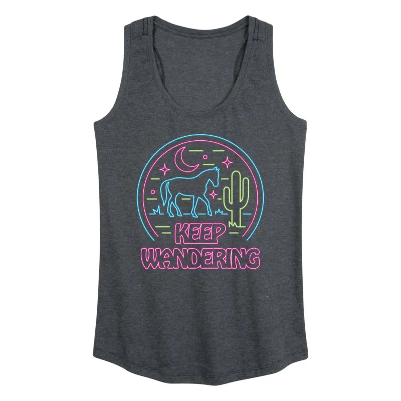 Instant Message - Keep Wandering Neon  - Women's Racerback Tank Top sold by Zulily