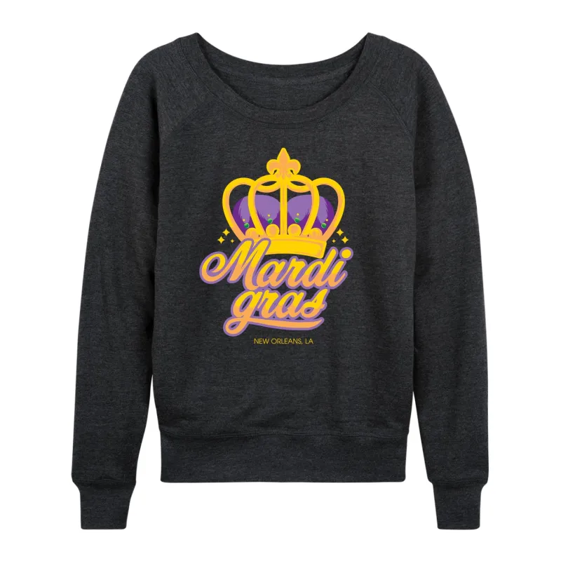 Instant Message - Mardi Crown - Women's Lightweight French Terry Long Sleeve Shirt sold by Zulily