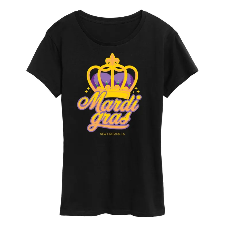 Instant Message - Mardi Crown - Women's Short Sleeve Graphic T-Shirt sold by Zulily
