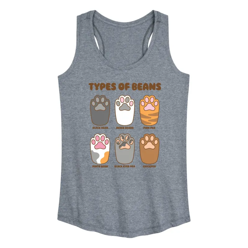 Instant Message - Types Of Cat Beans - Women's Racerback Tank Top sold by Zulily