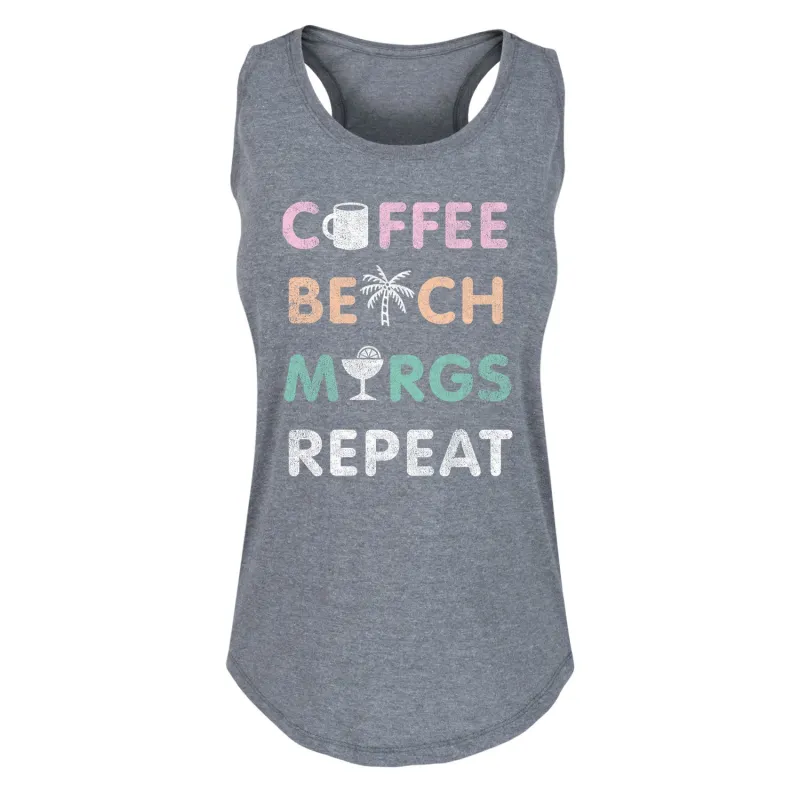 Instant Message - Coffee Beach Repeat - Women's Racerback Tank sold by Zulily