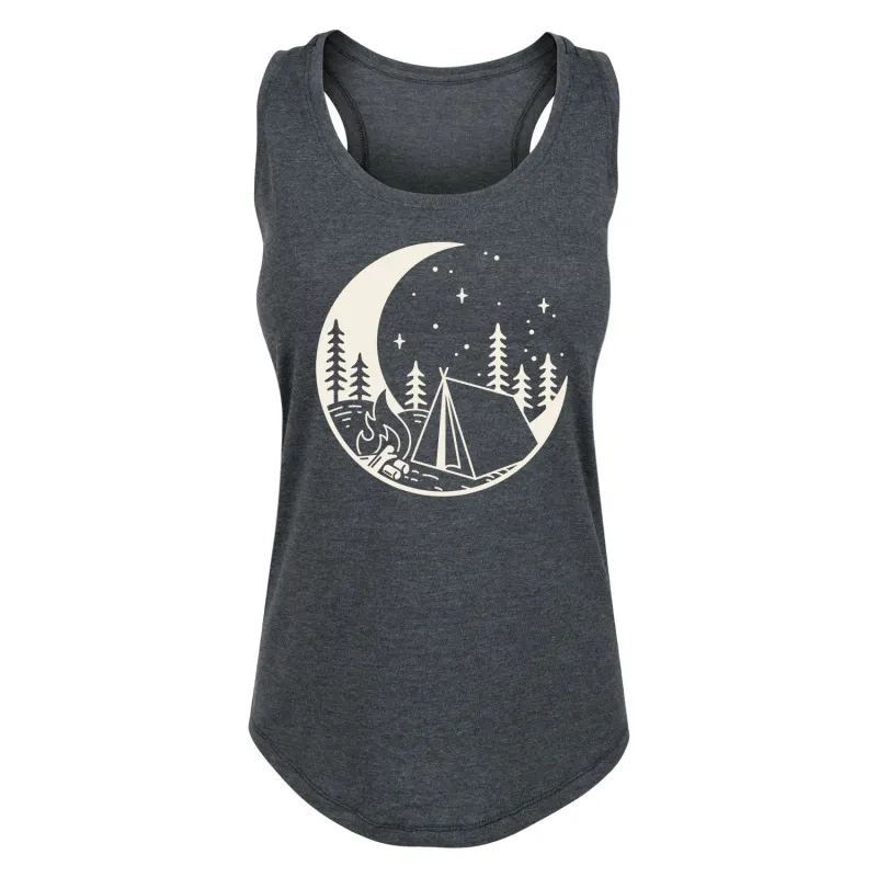 Instant Message - Moon Camping Scene - Women's Racerback Tank Top sold by Zulily
