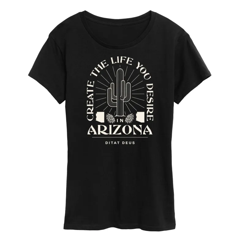 Instant Message - Create Life Arizona - Women's Short Sleeve Graphic T-Shirt sold by Zulily