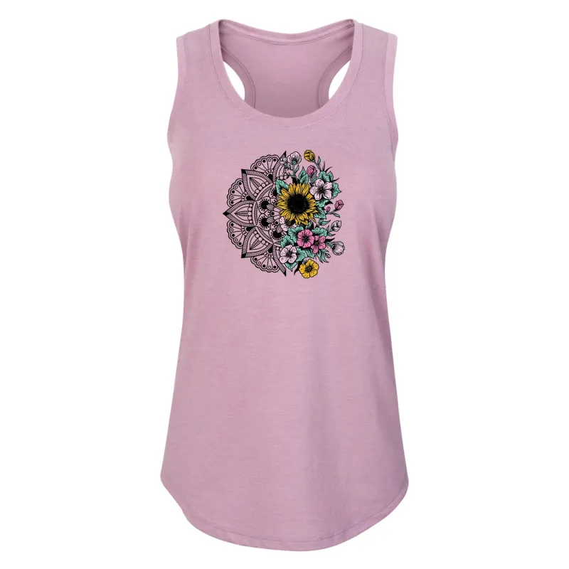Instant Message - Mandala Floral Split - Women's Racerback Tank sold by Zulily
