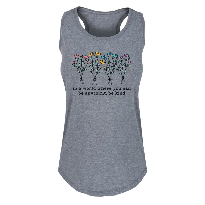 Instant Message - Be Kind Rainbow Flowers - Women's Racerback Tank Top sold by Zulily
