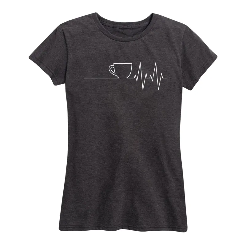 Instant Message - Coffee Ekg - Women's Short Sleeve Graphic T-Shirt sold by Zulily