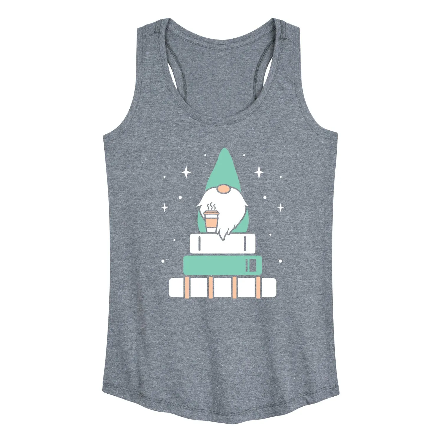 Instant Message - Gnome With Coffee And Books - Women's Racerback Tank Top sold by Zulily product image thumbnail 3