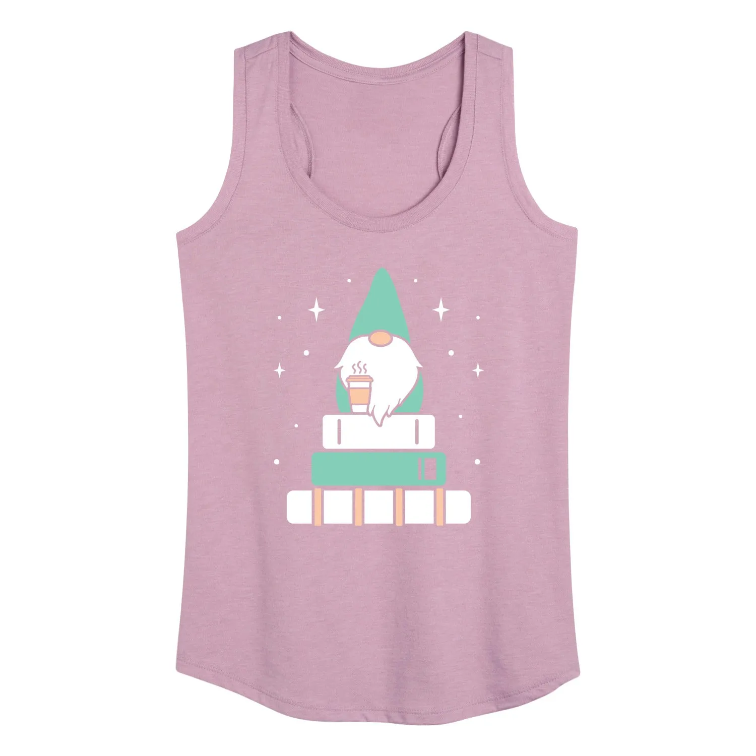 Instant Message - Gnome With Coffee And Books - Women's Racerback Tank Top sold by Zulily product image thumbnail 4