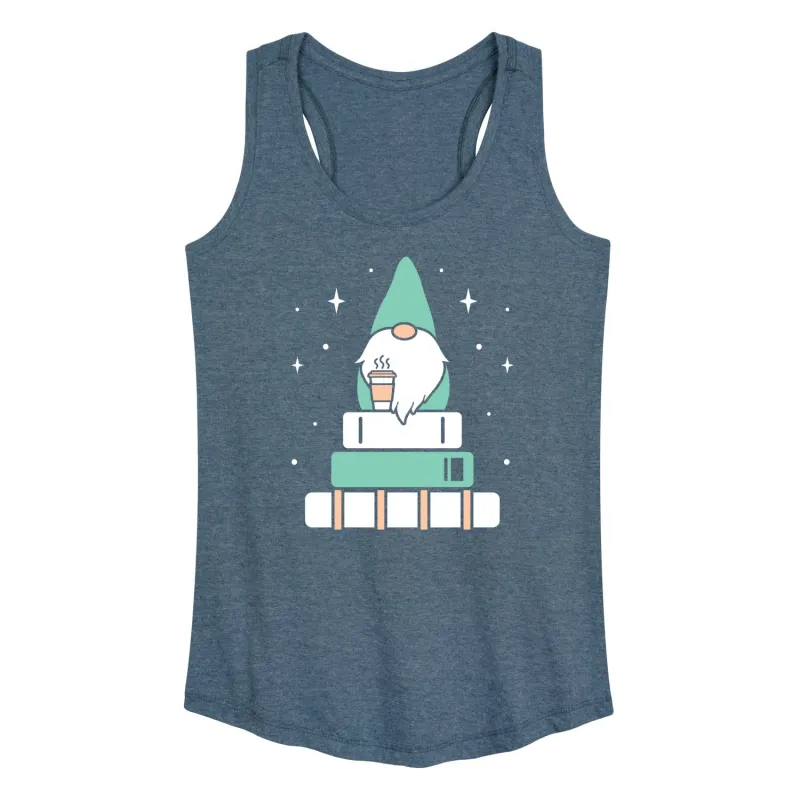Instant Message - Gnome With Coffee And Books - Women's Racerback Tank Top sold by Zulily