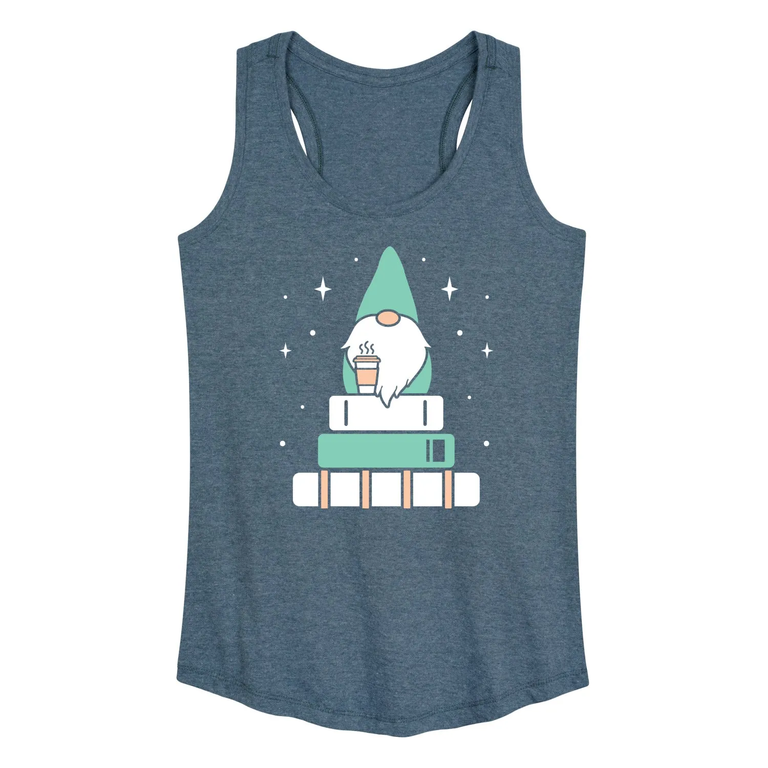 Instant Message - Gnome With Coffee And Books - Women's Racerback Tank Top sold by Zulily