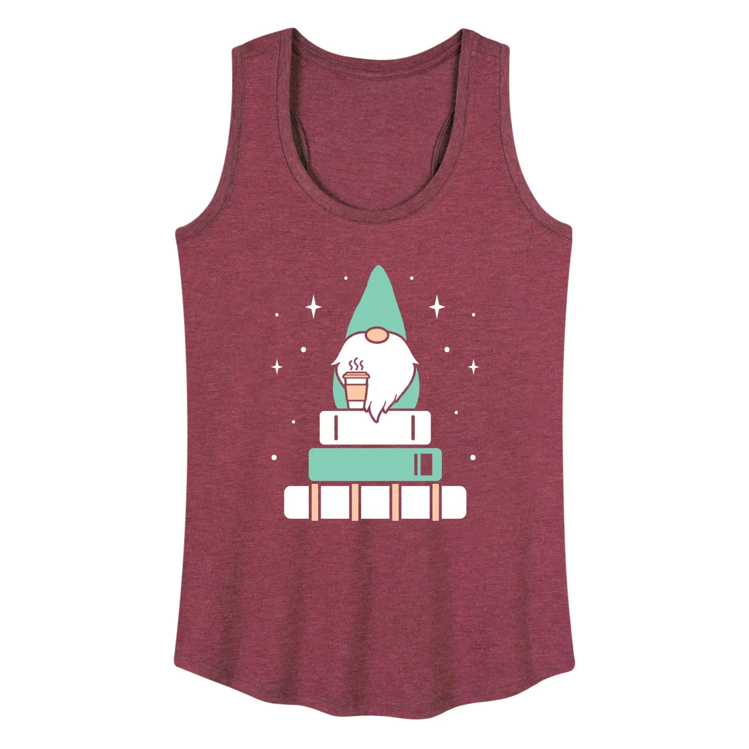 Instant Message - Gnome With Coffee And Books - Women's Racerback Tank Top sold by Zulily product image thumbnail 5