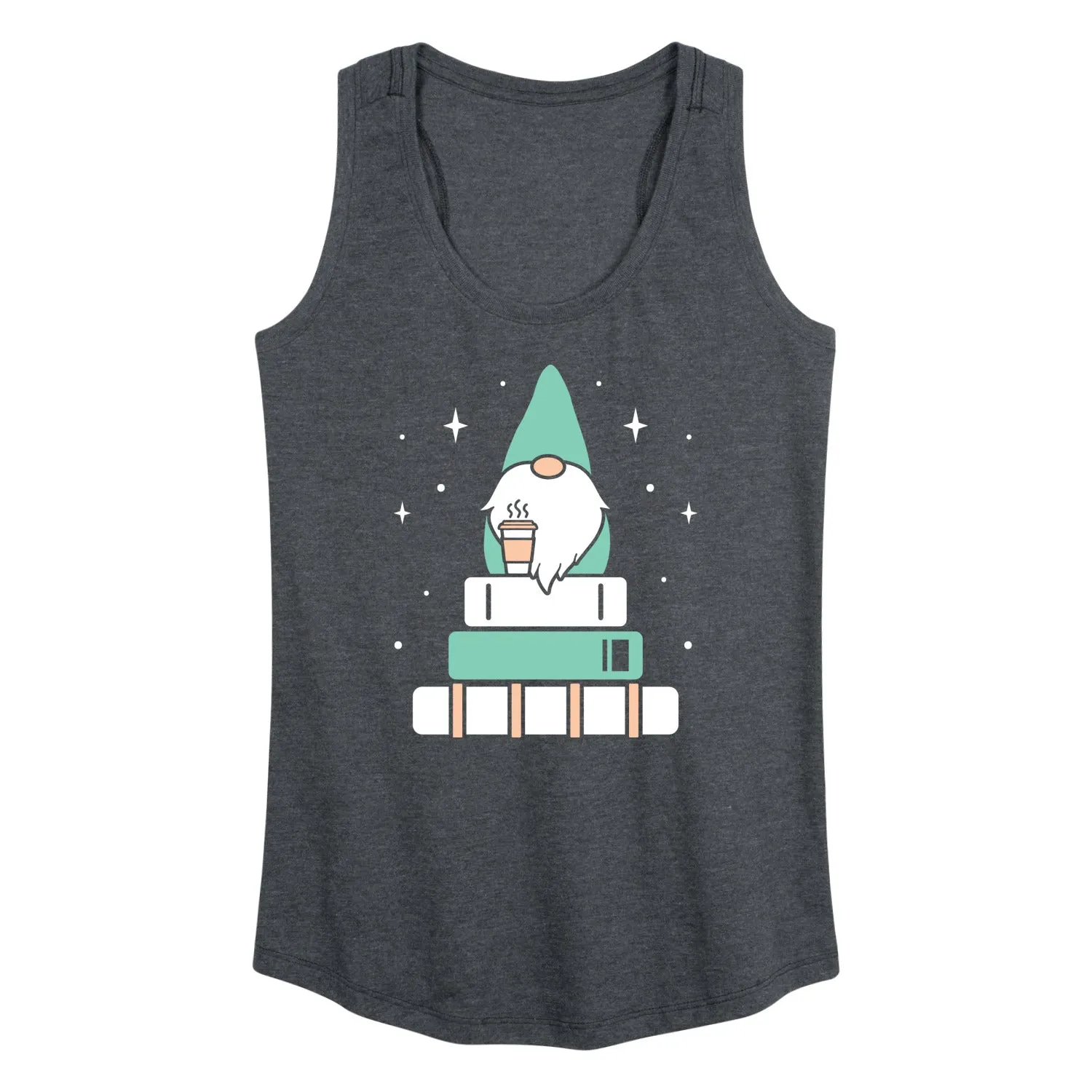 Instant Message - Gnome With Coffee And Books - Women's Racerback Tank Top sold by Zulily product image thumbnail 2