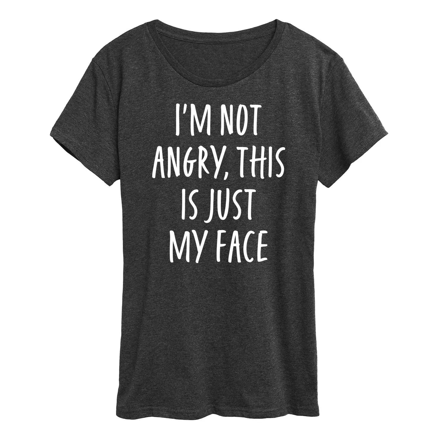 Instant Message - Not Angry Just My Face - Women's Short Sleeve Graphic T-Shirt sold by Zulily product image thumbnail 3