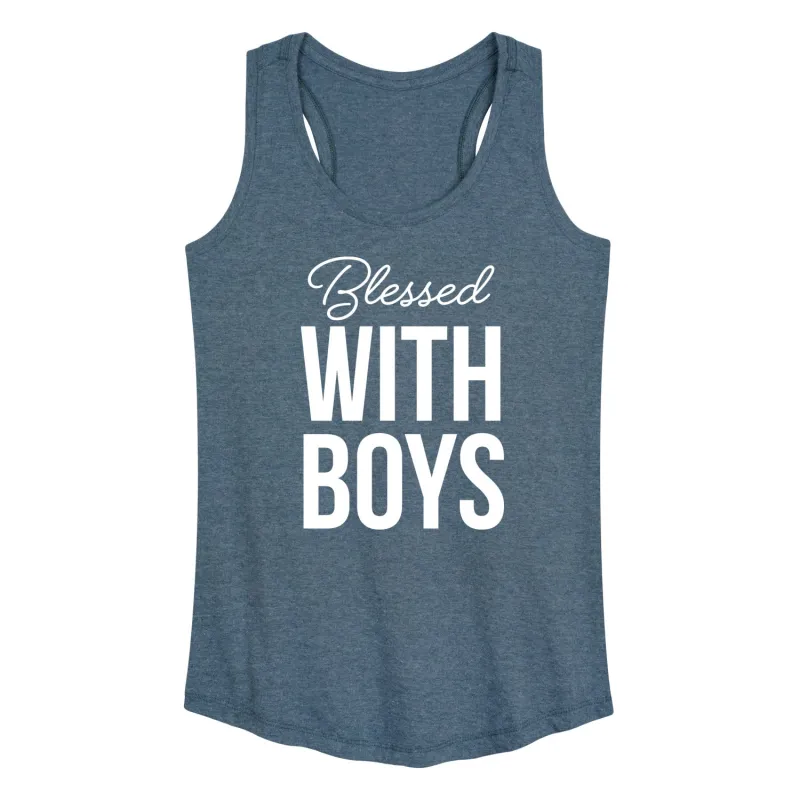 Instant Message - Blessed With Boys - Women's Racerback Tank Top sold by Zulily