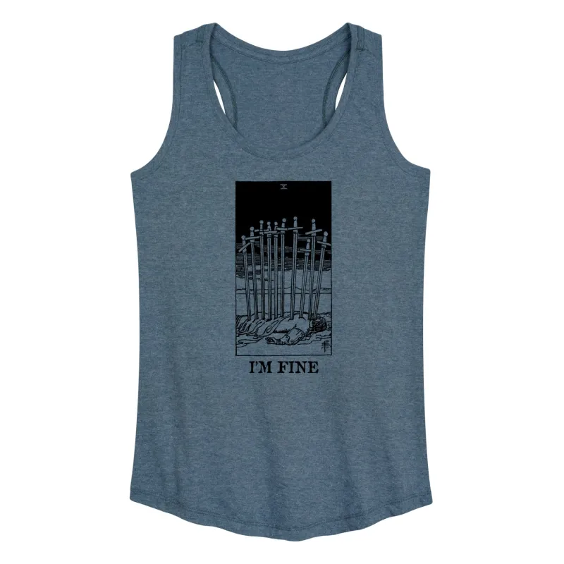 Instant Message - Im Fine Tarot - Women's Racerback Tank Top sold by Zulily