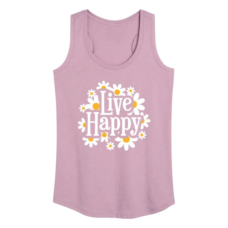 Instant Message - Spring - Live Happy - Women's Racerback Tank Top sold by Zulily