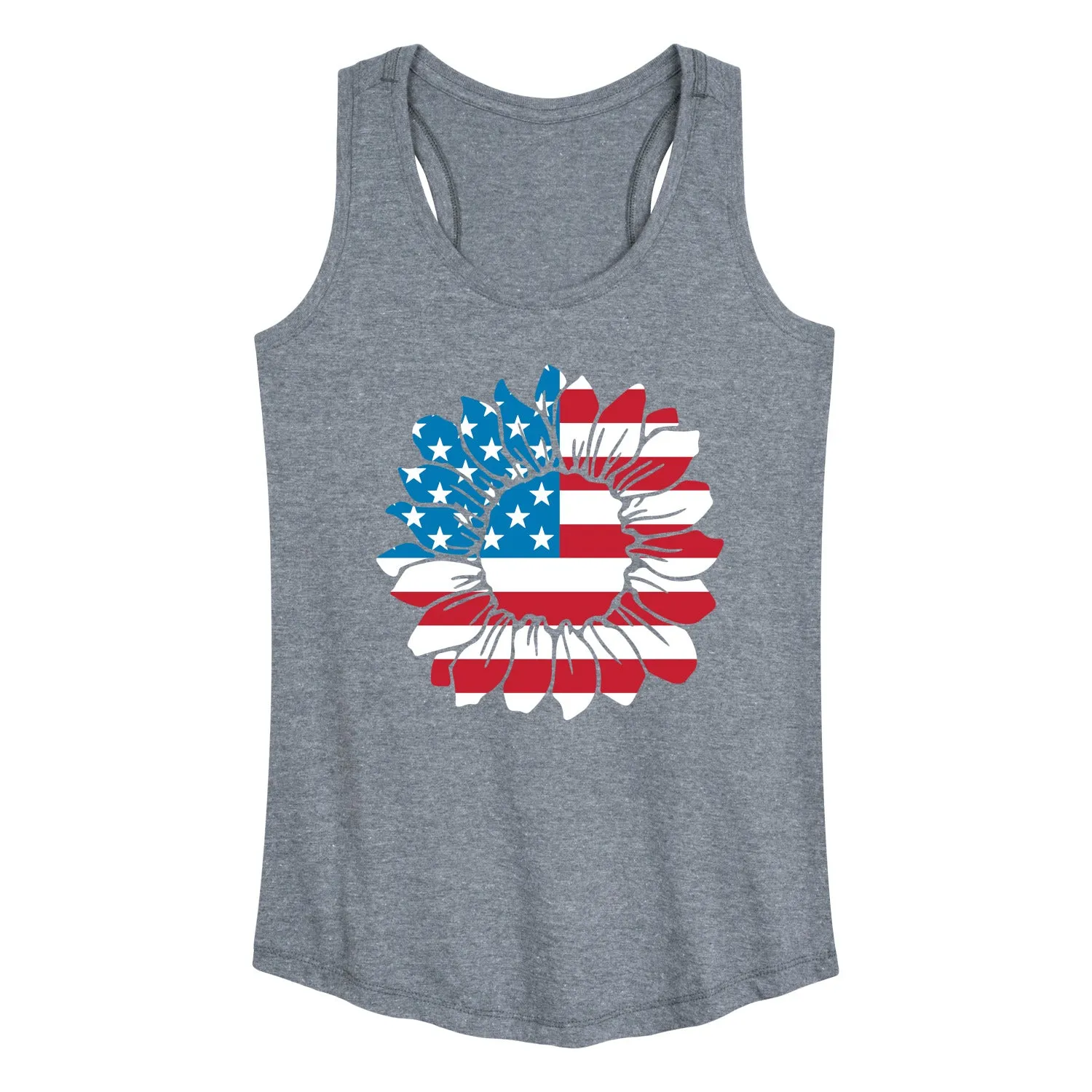 Instant Message - American Flag Sunflower - Women's Racerback Tank Top sold by Zulily product image thumbnail 3