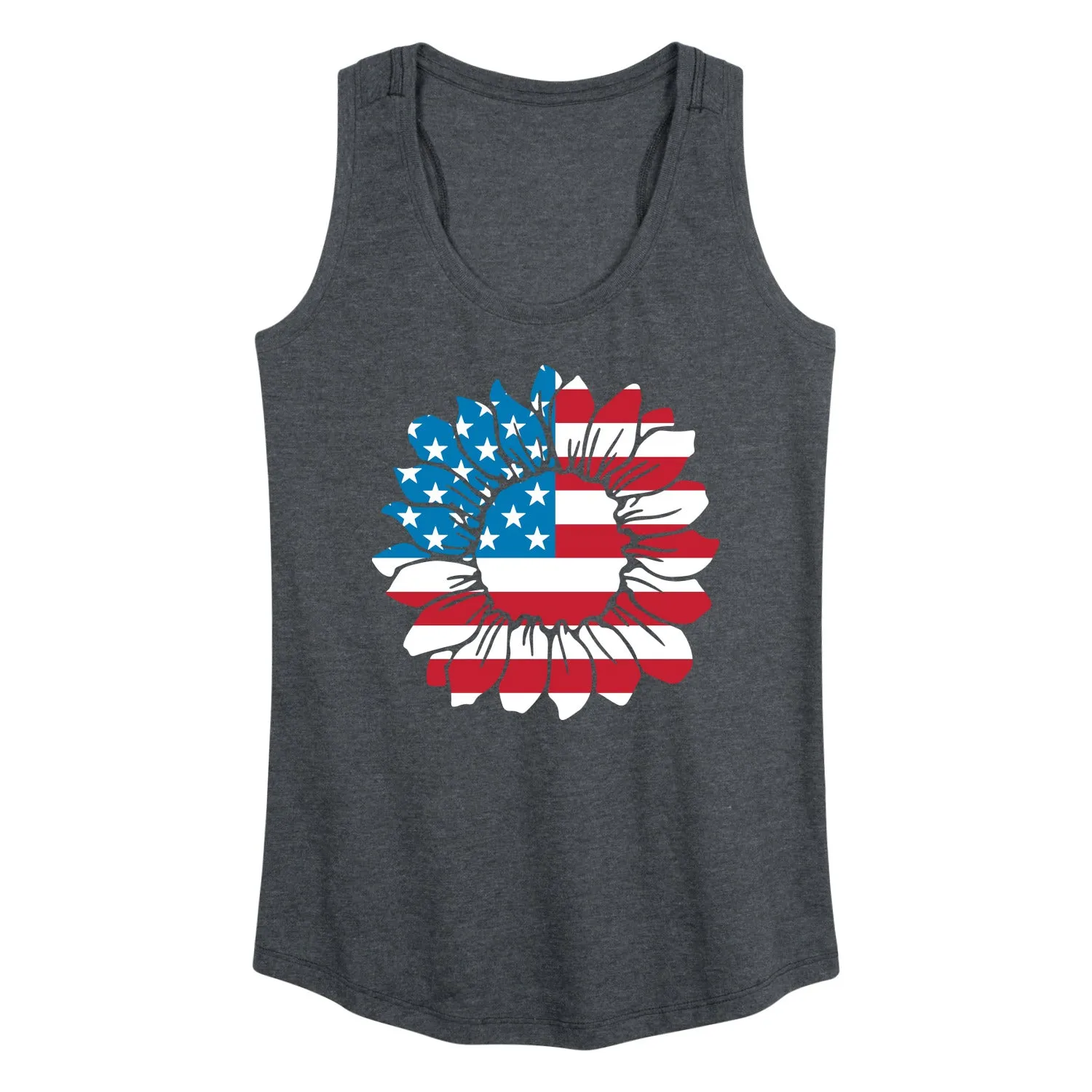 Instant Message - American Flag Sunflower - Women's Racerback Tank Top sold by Zulily product image thumbnail 2