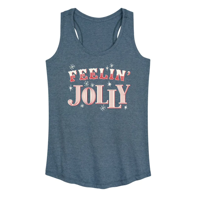 Instant Message - Christmas - Feelin' Jolly - Women's Racerback Tank Top sold by Zulily