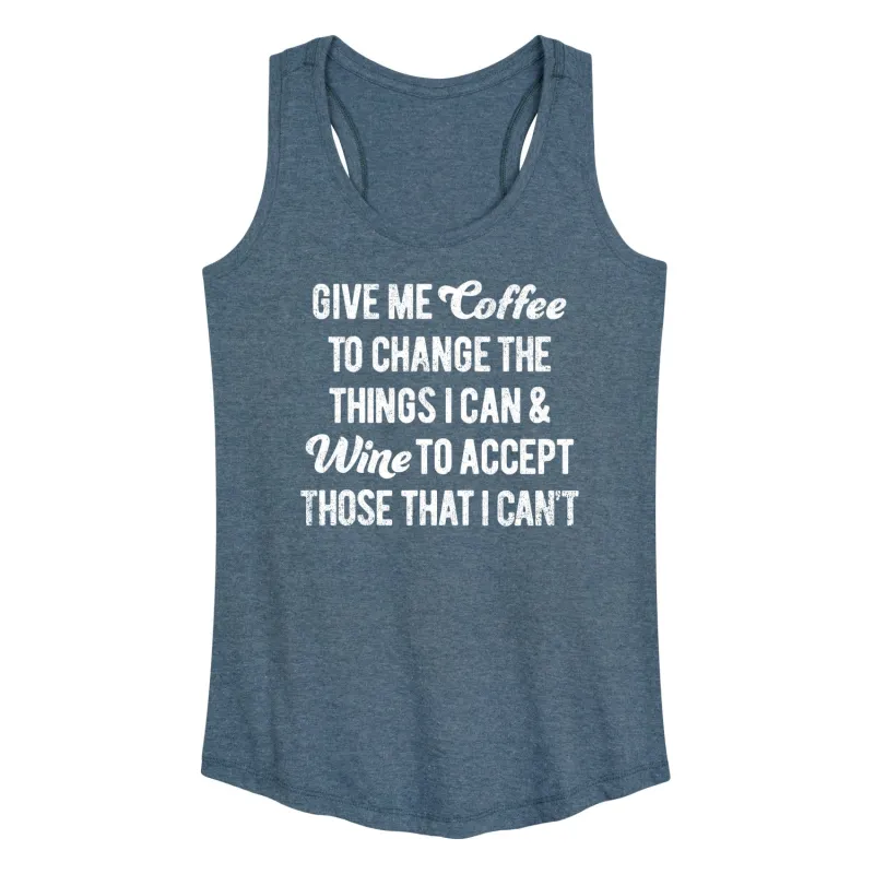 Instant Message - Give Me Coffee Wine - Women's Racerback Tank Top sold by Zulily
