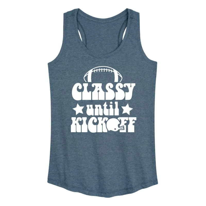 Instant Message - Classy Until Kickoff - Women's Racerback Tank Top sold by Zulily
