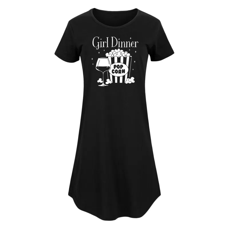 Instant Message - Girl Dinner Wine And Popcorn - Women's Any Way Dress sold by Zulily