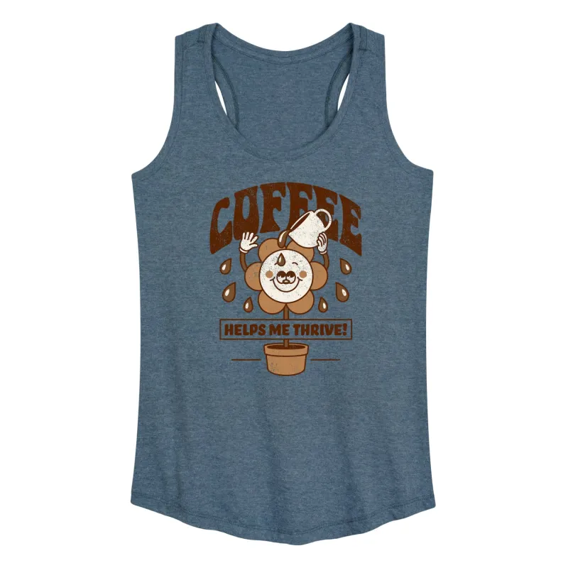 Instant Message - Coffee Helps Me Thrive - Women's Racerback Tank Top sold by Zulily