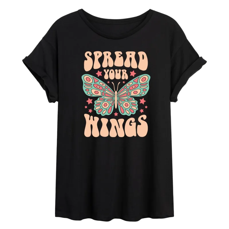 Instant Message - Spread Your Wings - Women's Oversized Graphic T-shirt made by Zulily