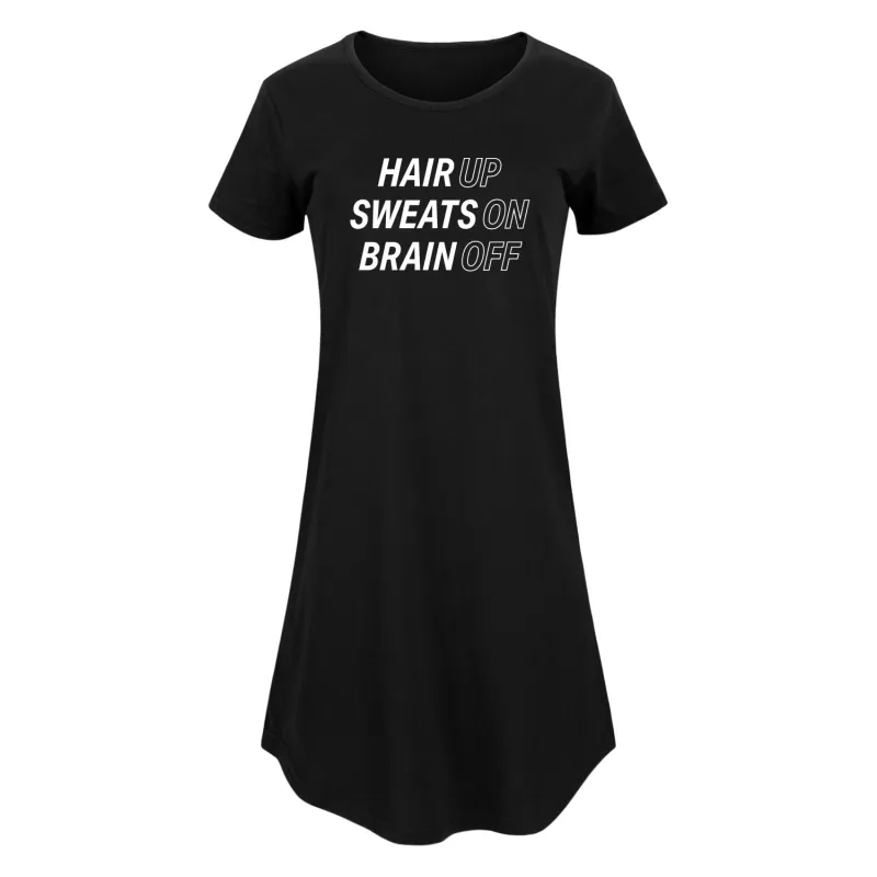 Instant Message - Hair Up Sweats On Brain Off - Women's Any Way Dress sold by Zulily