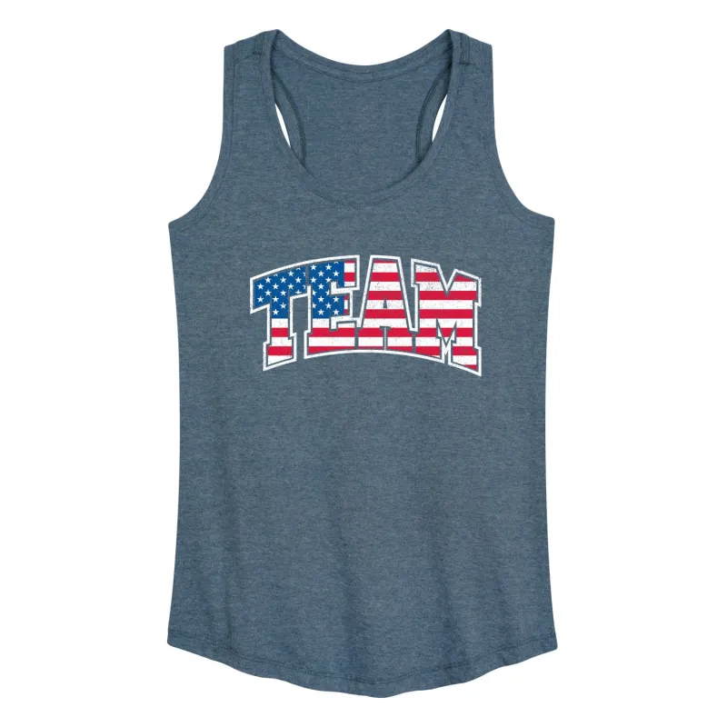 Instant Message - American Flag Team - Women's Racerback Tank Top sold by Zulily
