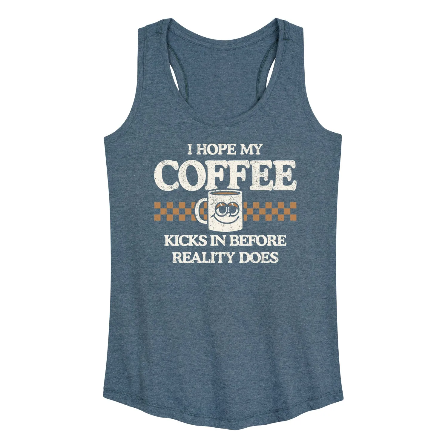 Instant Message - Hope My Coffee Kicks In - Women's Racerback Tank Top sold by Zulily product image thumbnail 2