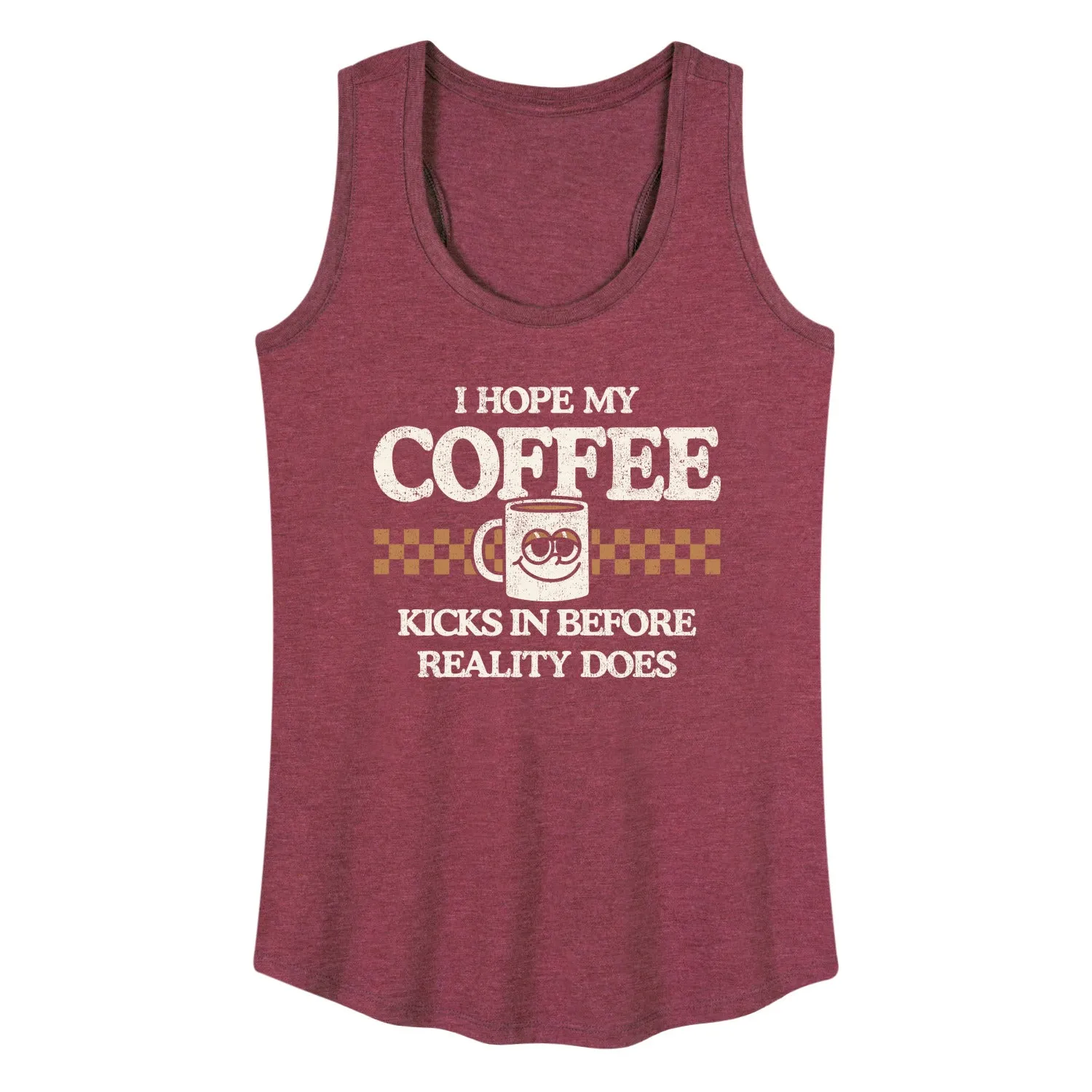 Instant Message - Hope My Coffee Kicks In - Women's Racerback Tank Top sold by Zulily product image thumbnail 3