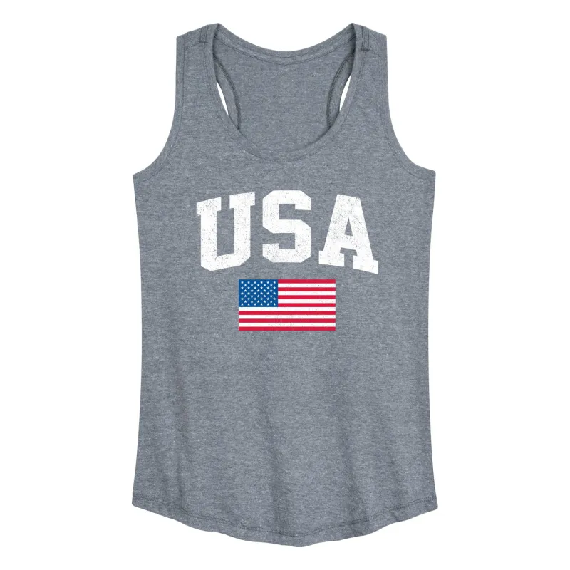 Instant Message - USA Flag - Women's Racerback Tank Top sold by Zulily