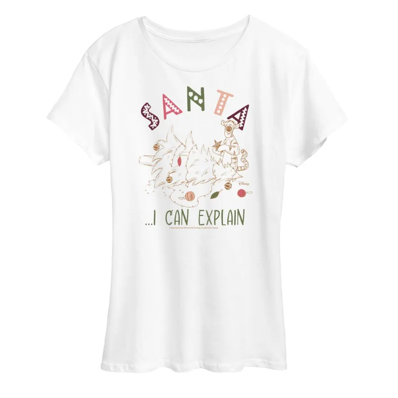 Disney Winnie The Pooh - Christmas Tigger - Santa, I Can Explain - Women's Short Sleeve Graphic T-Shirt sold by Zulily