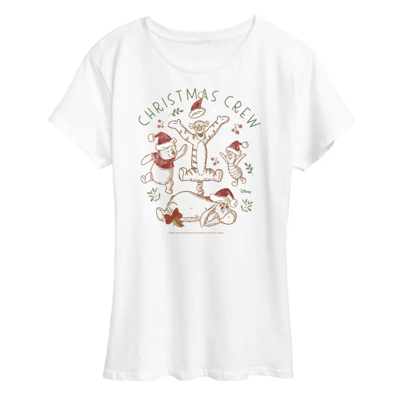 Disney Winnie The Pooh - Tigger, Pooh, Eeyore, & Piglet Christmas Crew - Women's Short Sleeve Graphic T-Shirt sold by Zulily